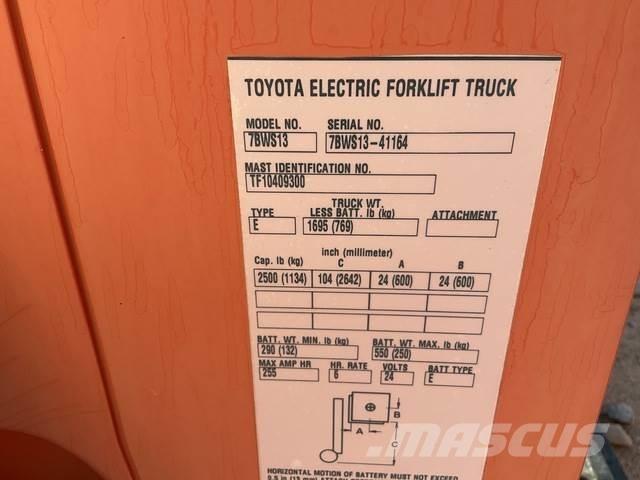 Toyota 7BWS13 電動堆高機