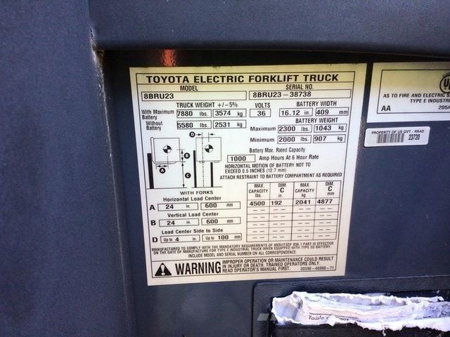 Toyota 8BRU23 電動堆高機