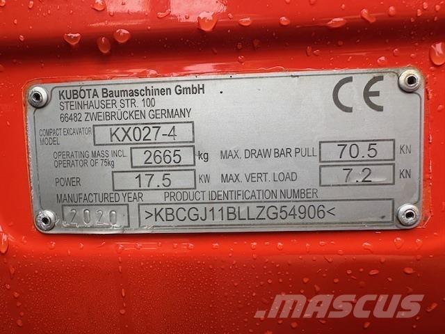 Kubota KX027-4 中型挖土機/掘鑿機/挖掘機 7t-12t