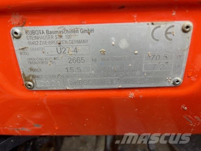 Kubota U27-4 中型挖土機/掘鑿機/挖掘機 7t-12t