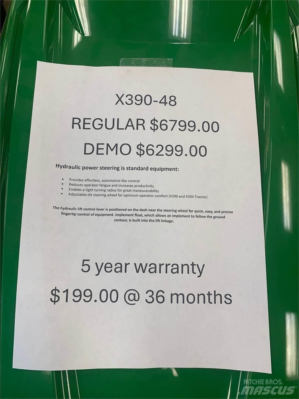 John Deere X390 小型曳引機
