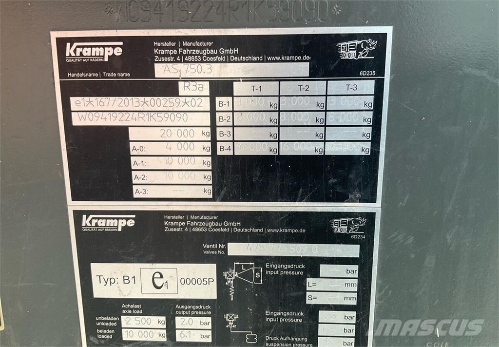 Krampe AS 750 其他拖車