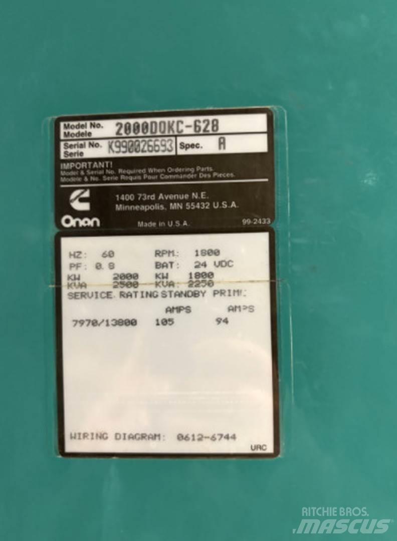 Cummins 2000DQKC-628 柴油發電機