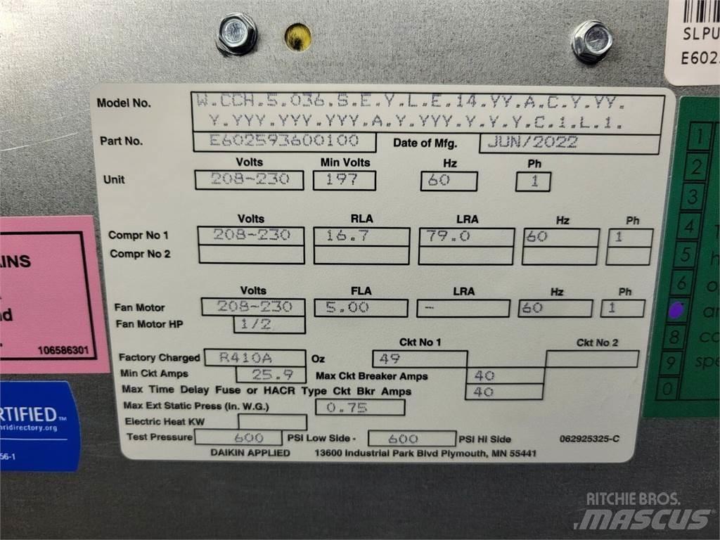  DAIKIN Enfinity 036 加熱和解凍設備