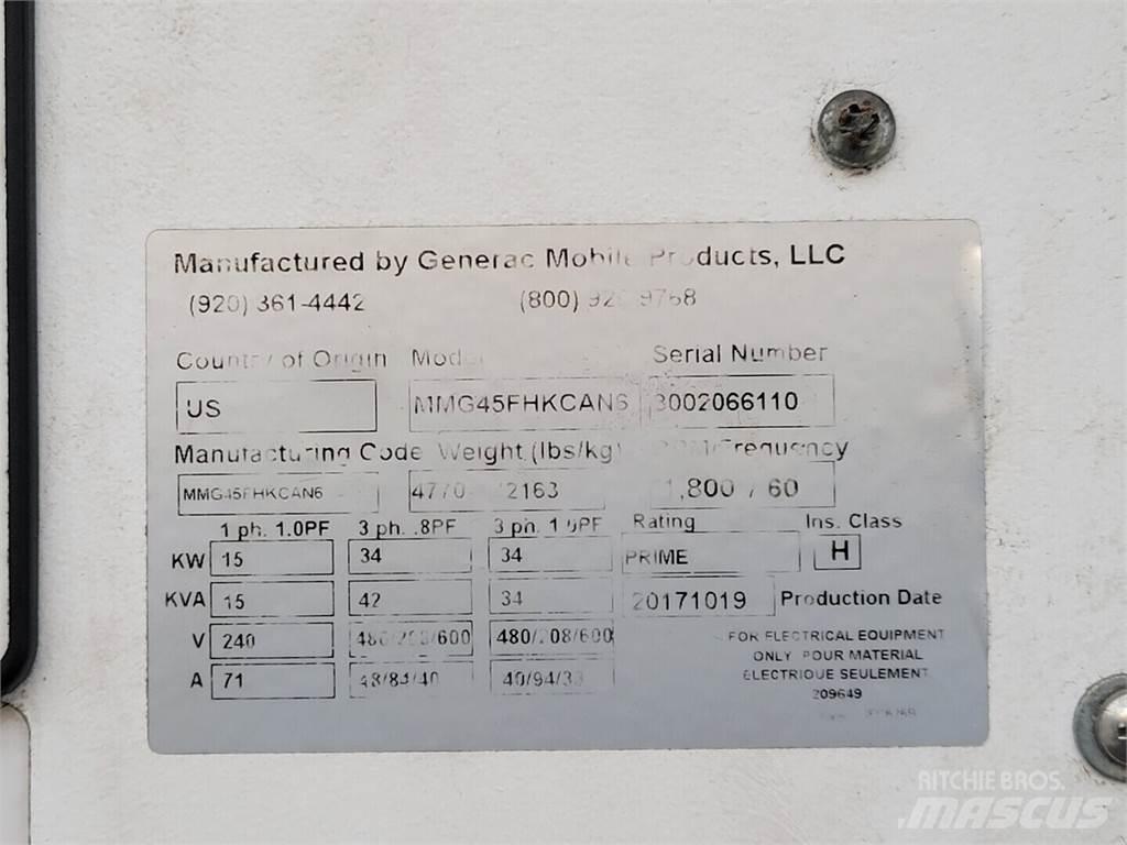 Generac MMG45FHKCAN6 柴油發電機