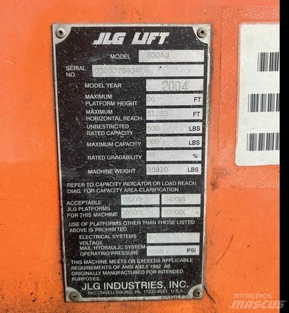JLG 800AJ 曲臂高空作業車