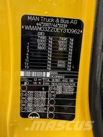 MAN TGL 8.180 BB 平板式/側卸式卡車