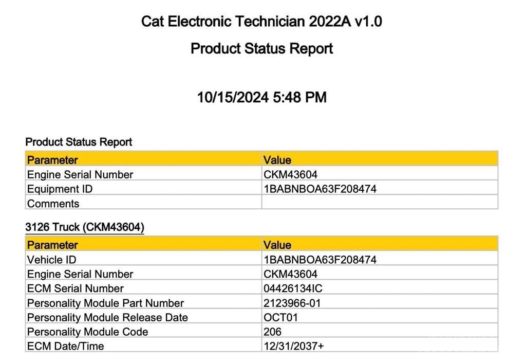CAT 3126 電子設備