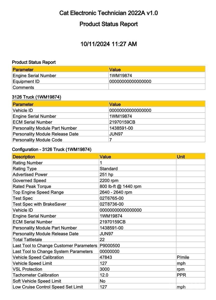 CAT 3126 電子設備