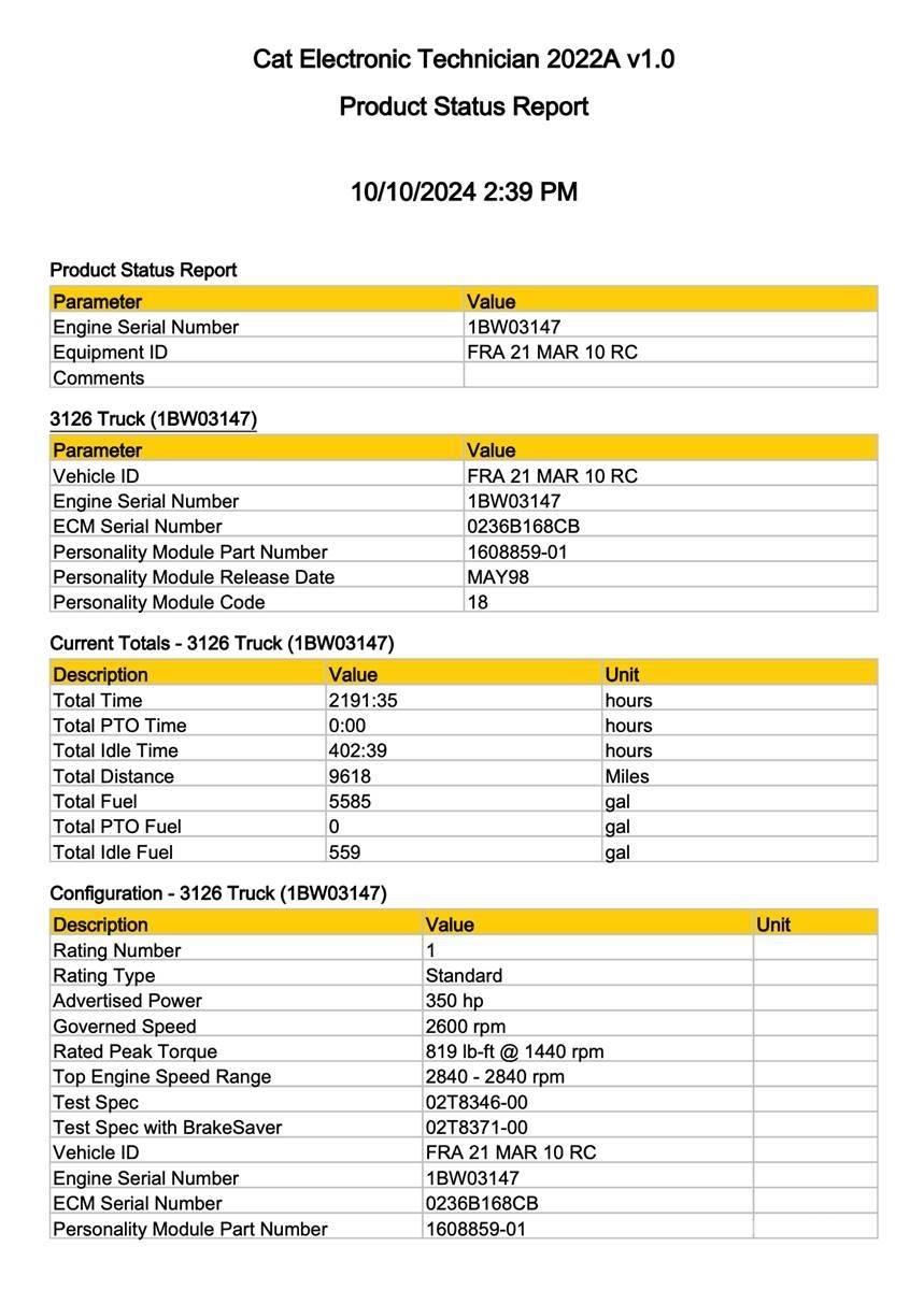 CAT 3126 電子設備