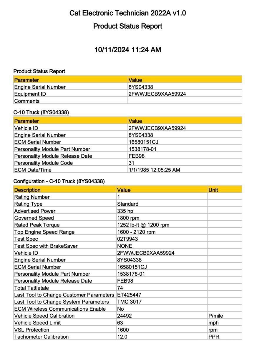 CAT C10 電子設備