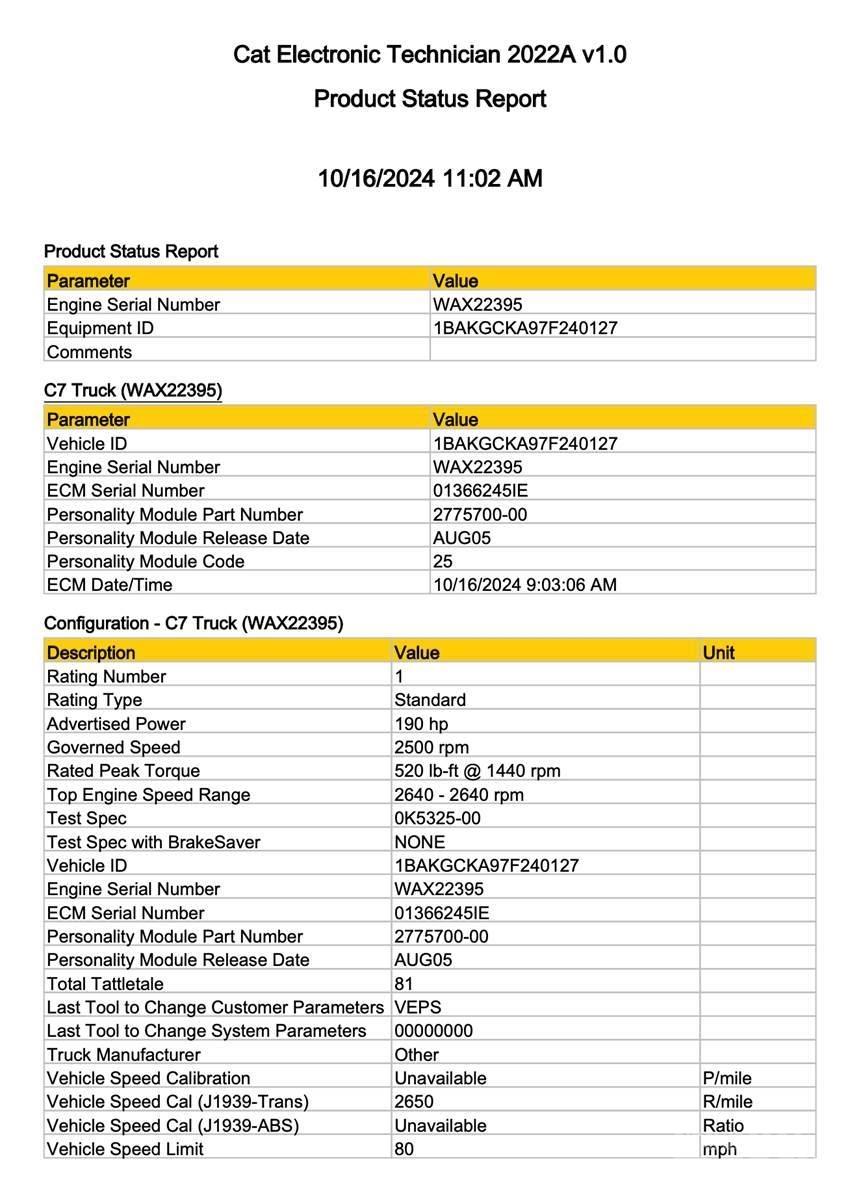 CAT C7 電子設備