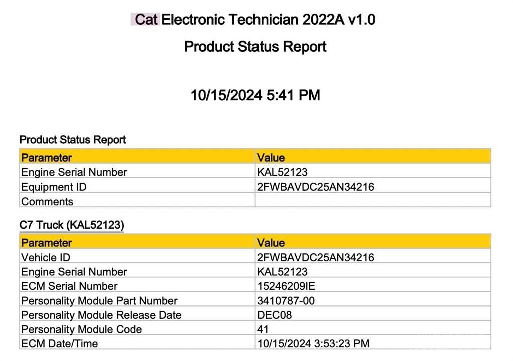 CAT C7 電子設備