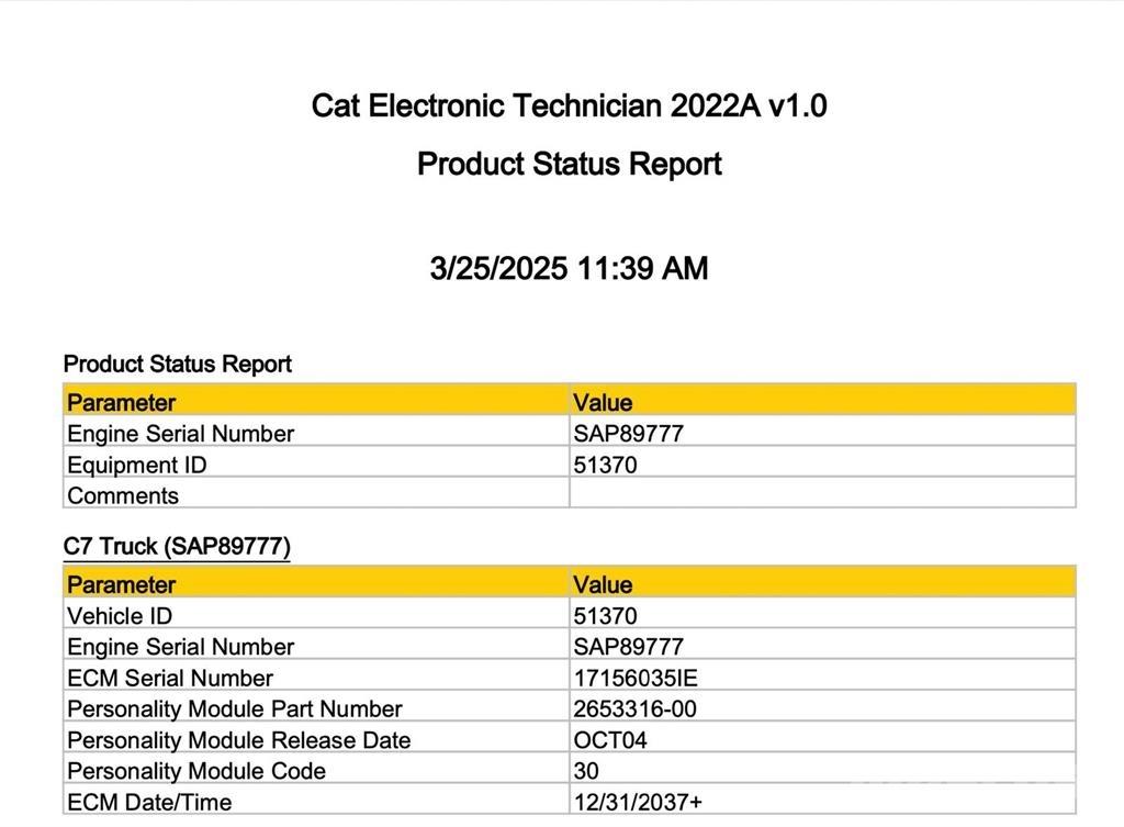 CAT C7 電子設備