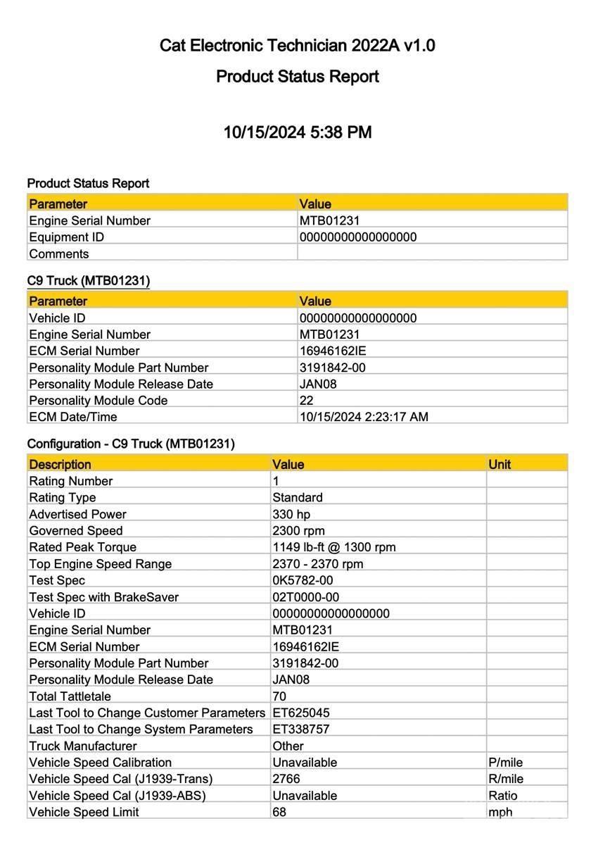 CAT C9 電子設備