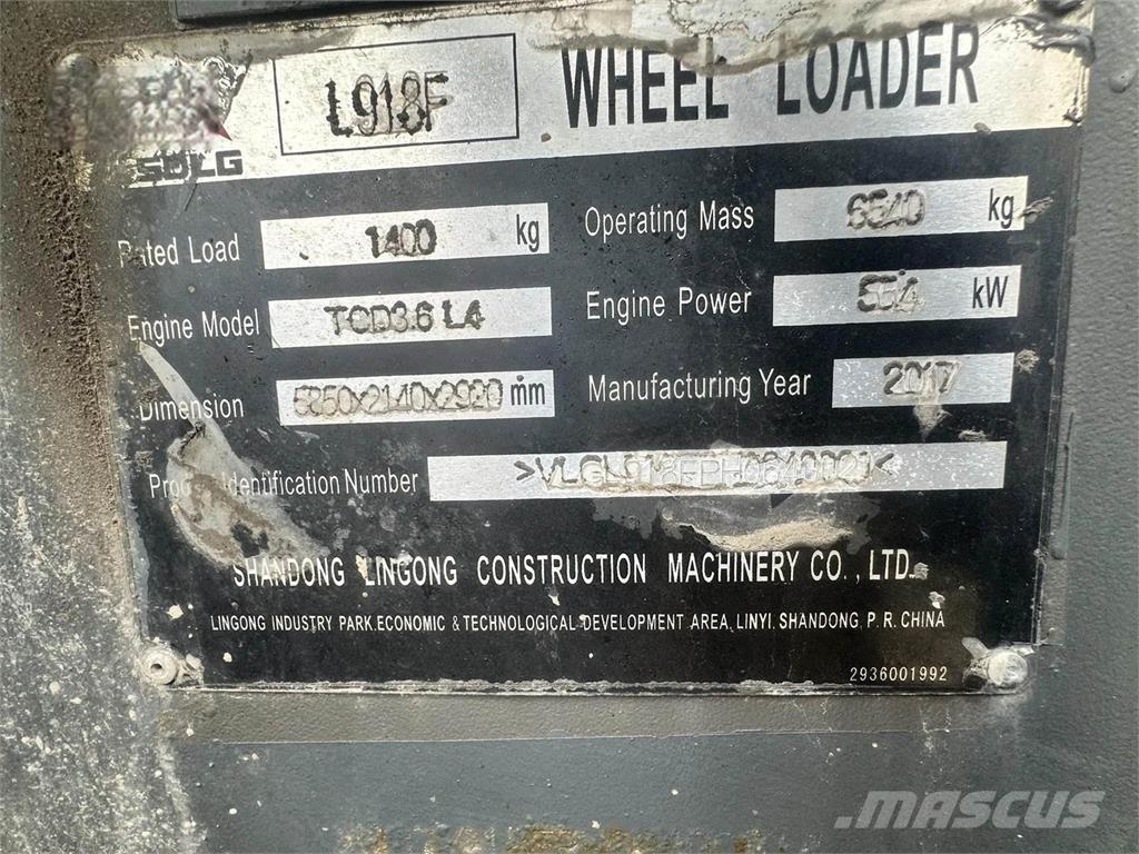 SDLG L918F 輪胎式裝載機