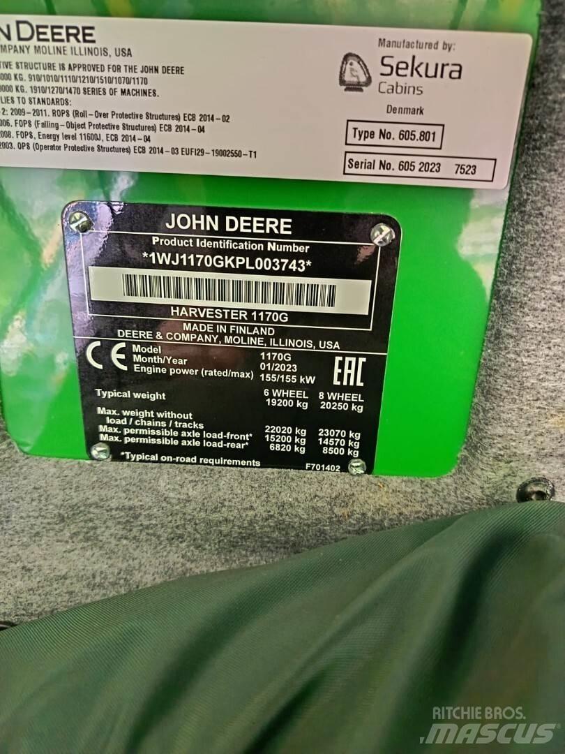 John Deere 1170G 收穫機