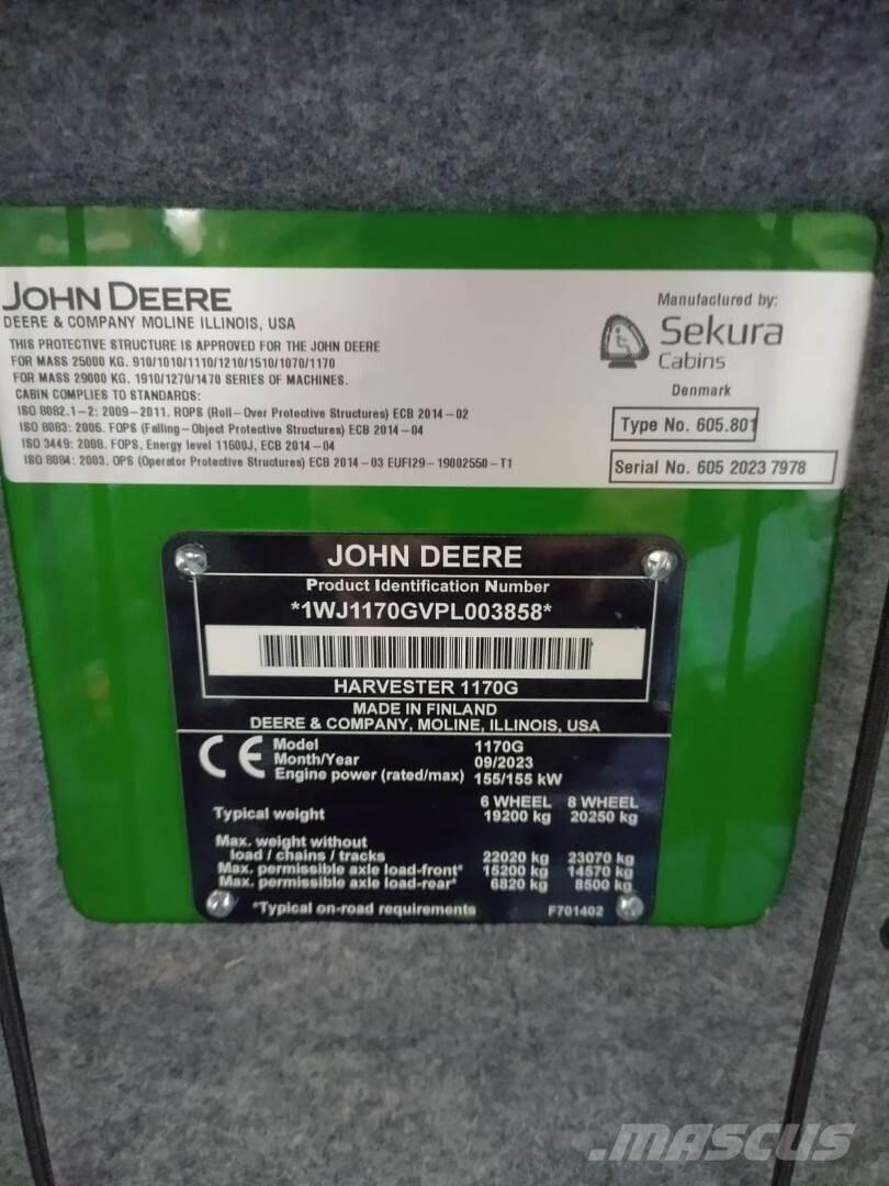 John Deere 1170G 收穫機