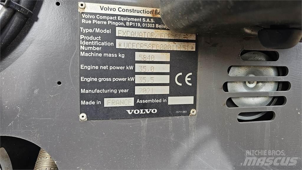 Volvo ECR 58 F 小型挖土機/掘鑿機<7t(小型挖掘機)