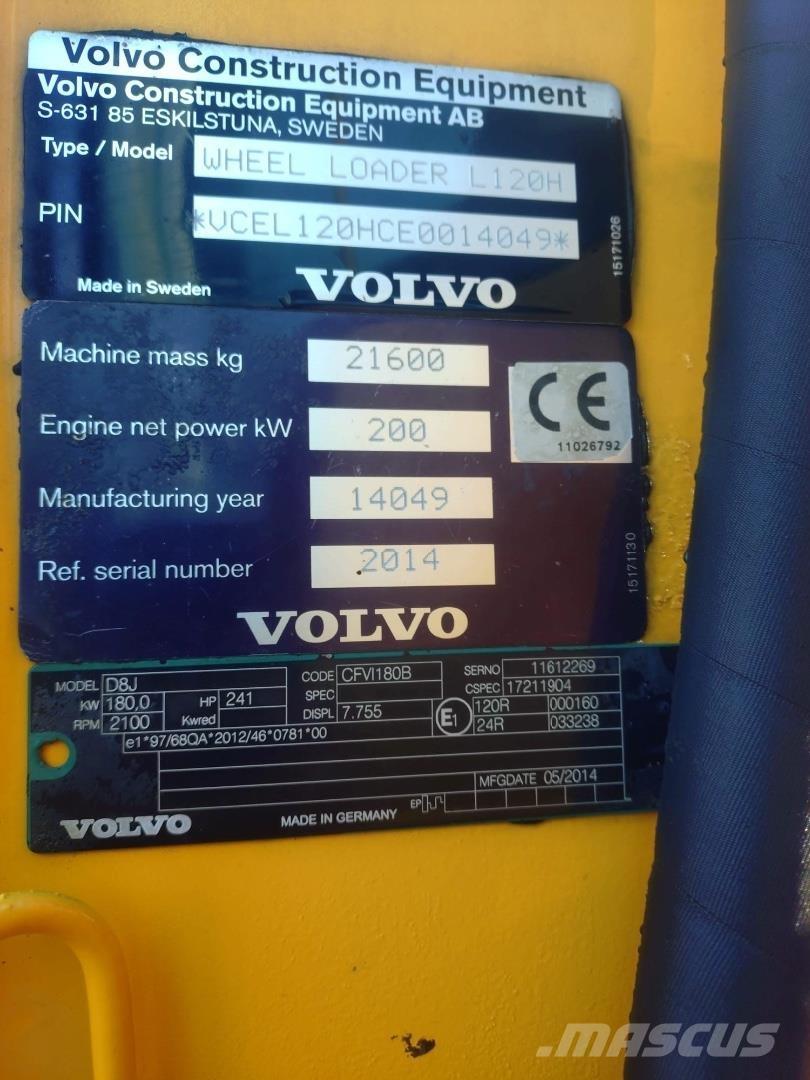 Volvo L120H 輪胎式裝載機