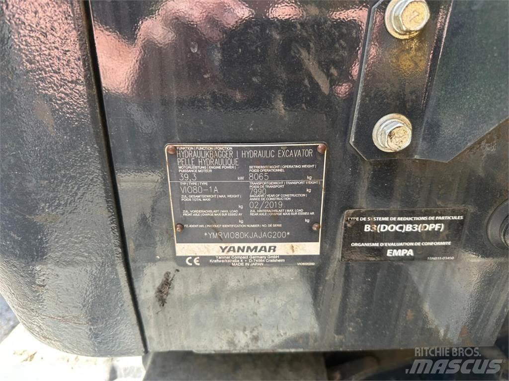 Yanmar Vio 80-1A 中型挖土機/掘鑿機/挖掘機 7t-12t