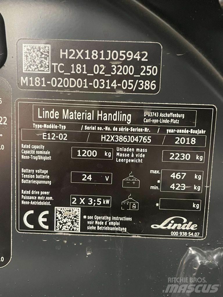 Linde E12-02-386 電動堆高機