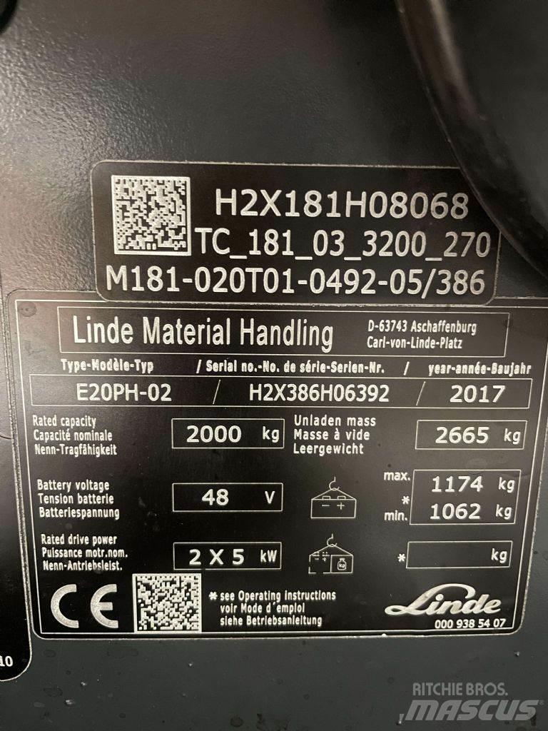 Linde E20PH-02-386 電動堆高機