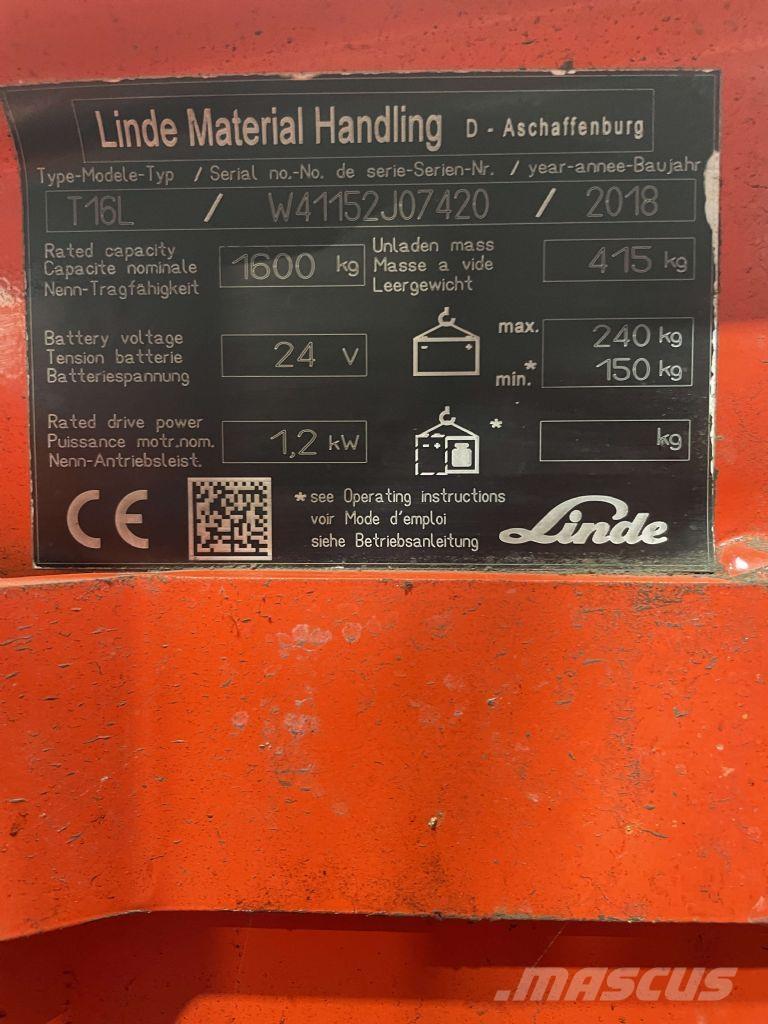Linde T16L-1152 低架升降機