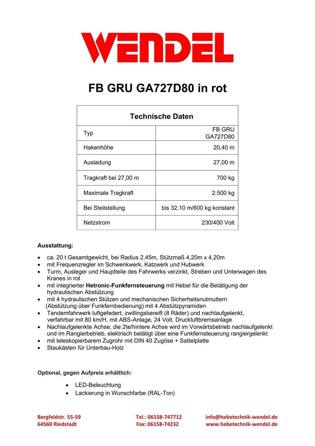 FB GRU GA727D80 塔式起重機