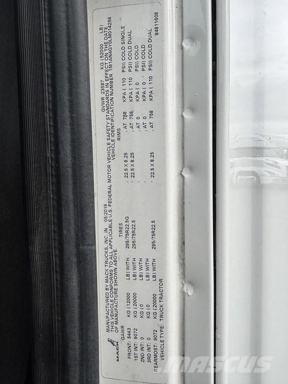 Mack ANTHEM 64T 曳引機組件