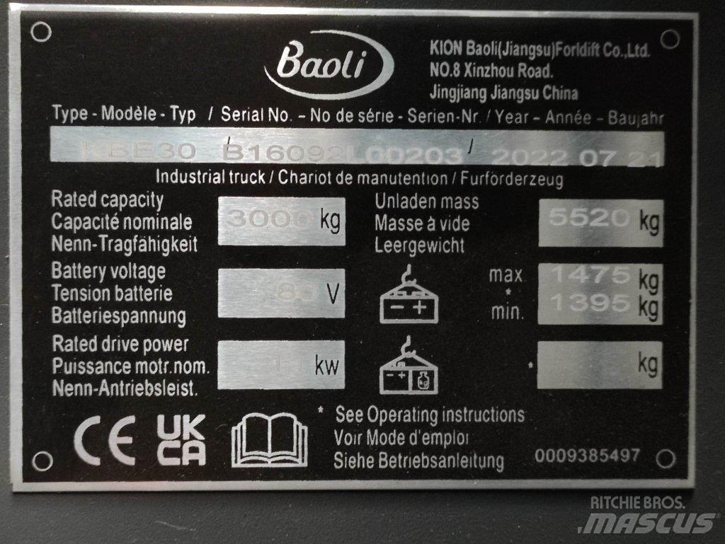 Baoli KBE30 電動堆高機