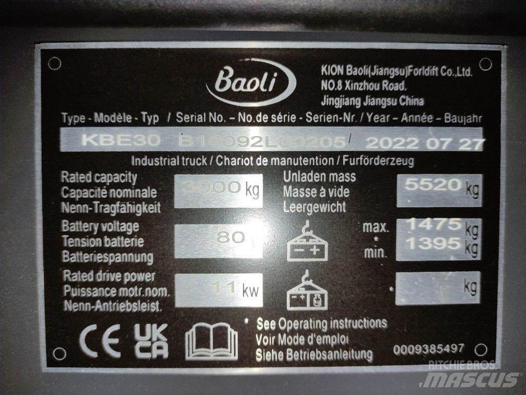 Baoli KBE30 電動堆高機