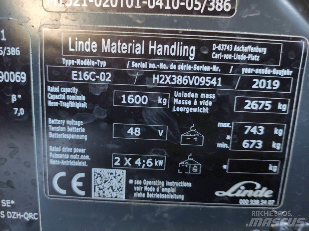 Linde E16C-02-386 EVO 電動堆高機