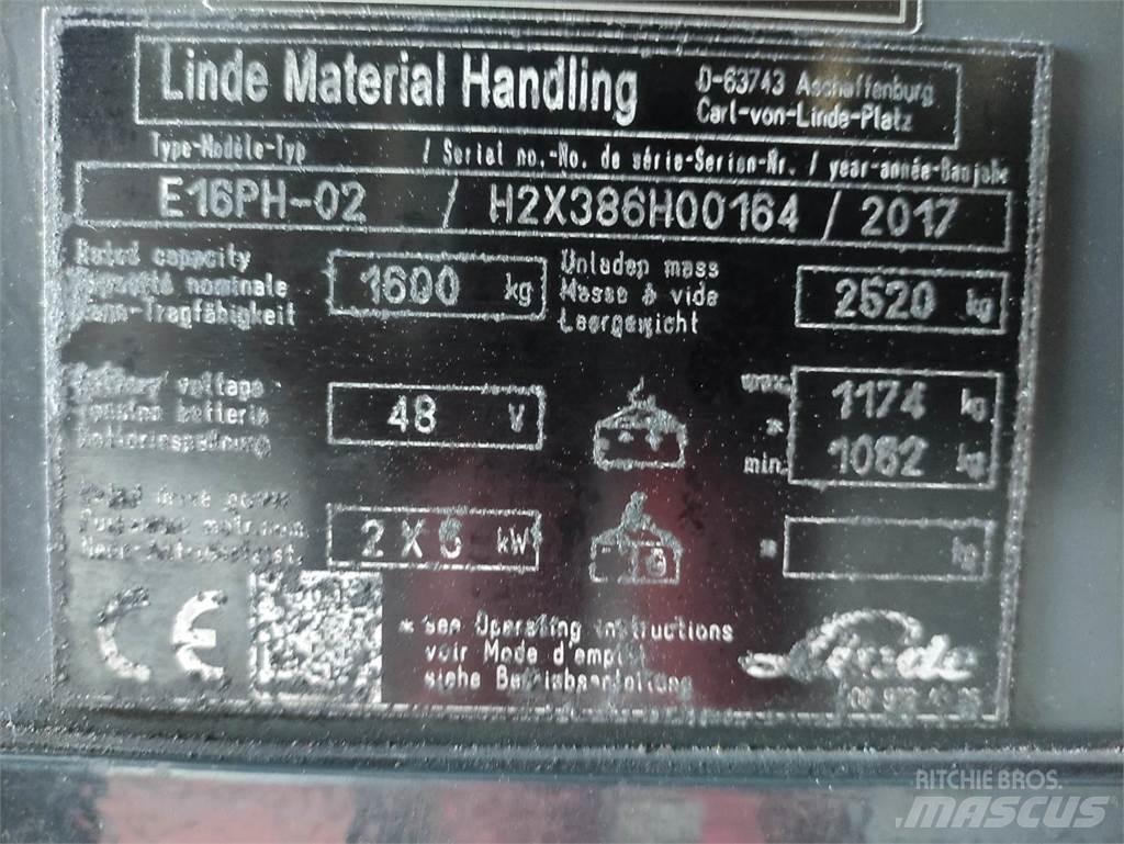 Linde E16PH-02-386 EVO 電動堆高機