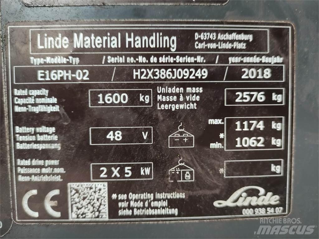 Linde E16PH-02-386-EVO 電動堆高機