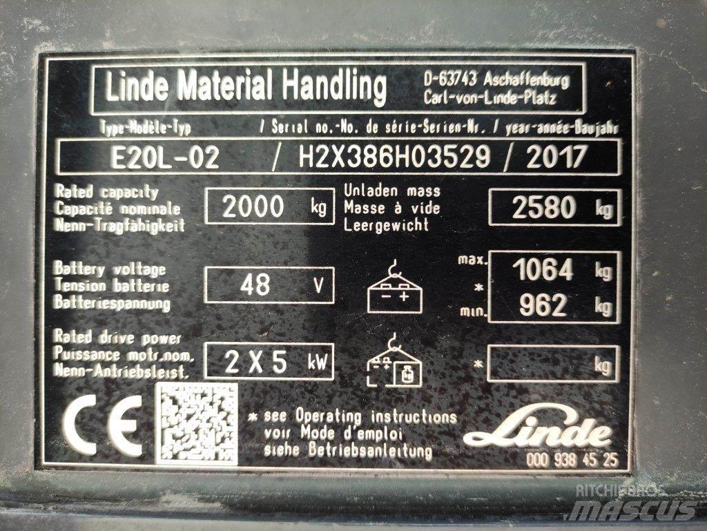 Linde E20L-02-386 電動堆高機
