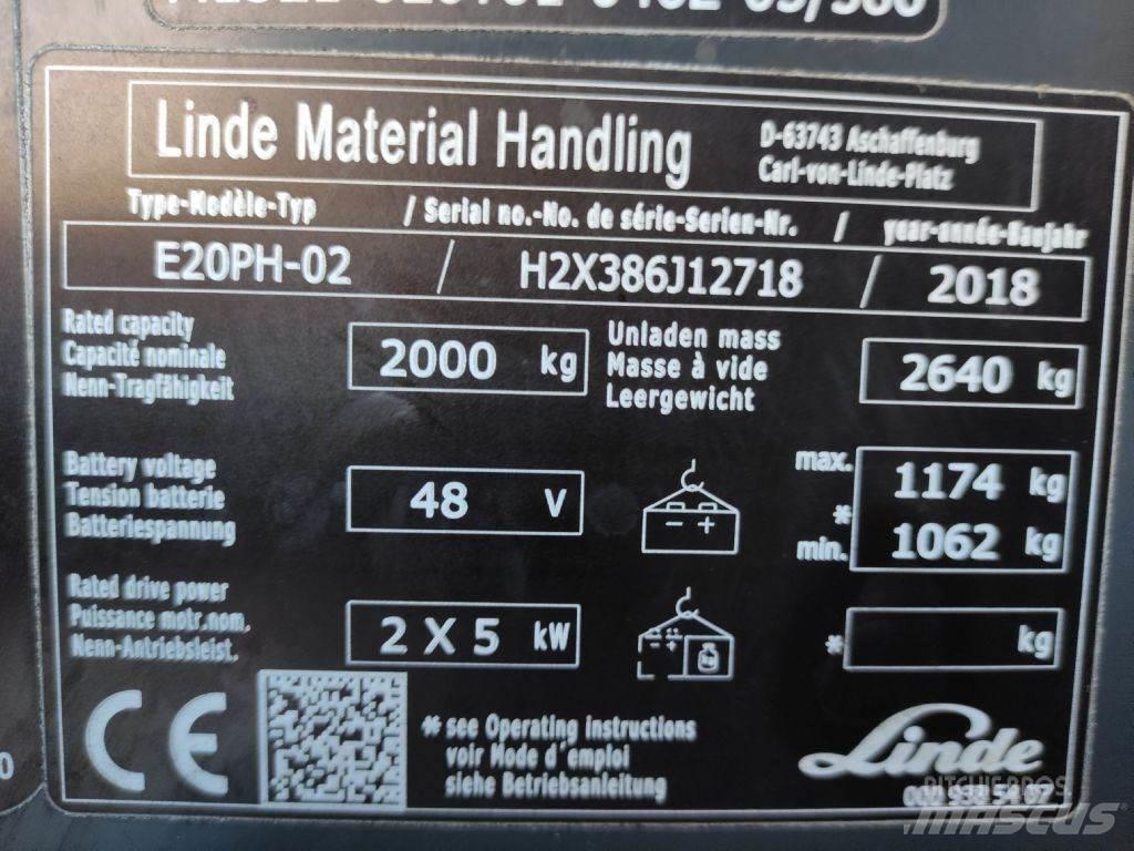 Linde E20P-02-386 EVO 電動堆高機