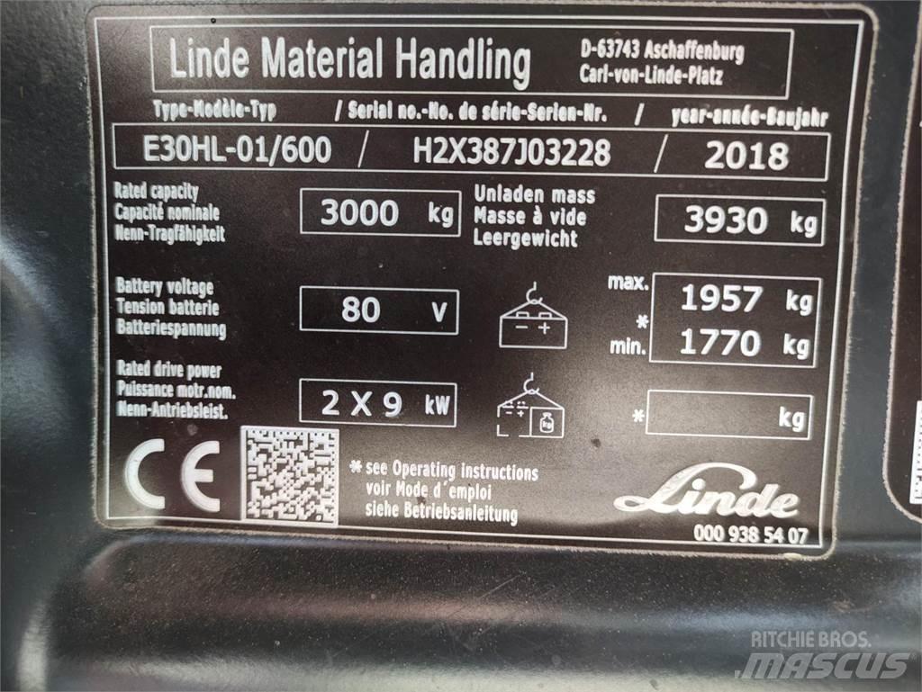 Linde E30HL-01/600-387 電動堆高機