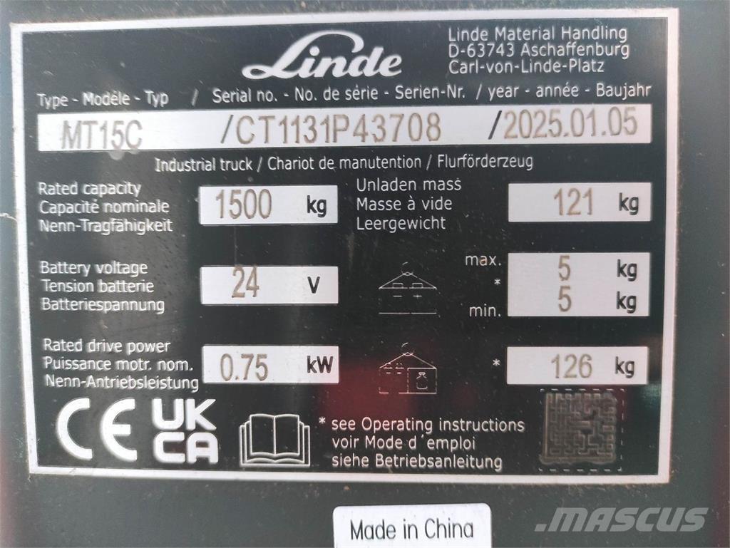 Linde MT15C 低架升降機