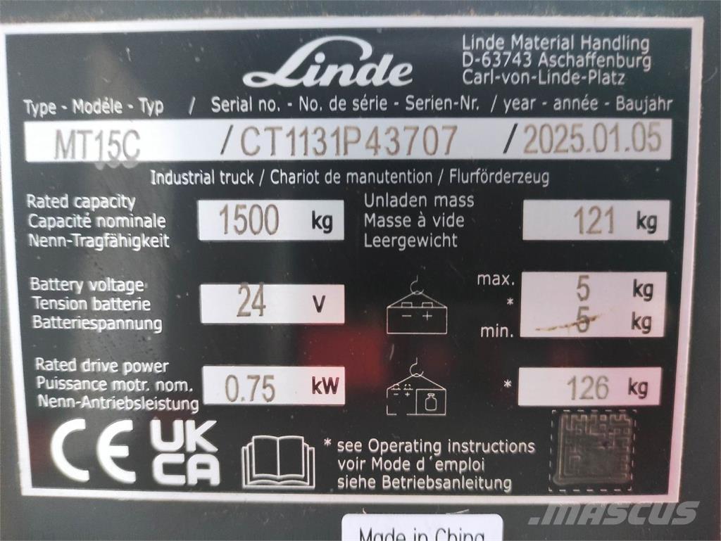 Linde MT15C 低架升降機
