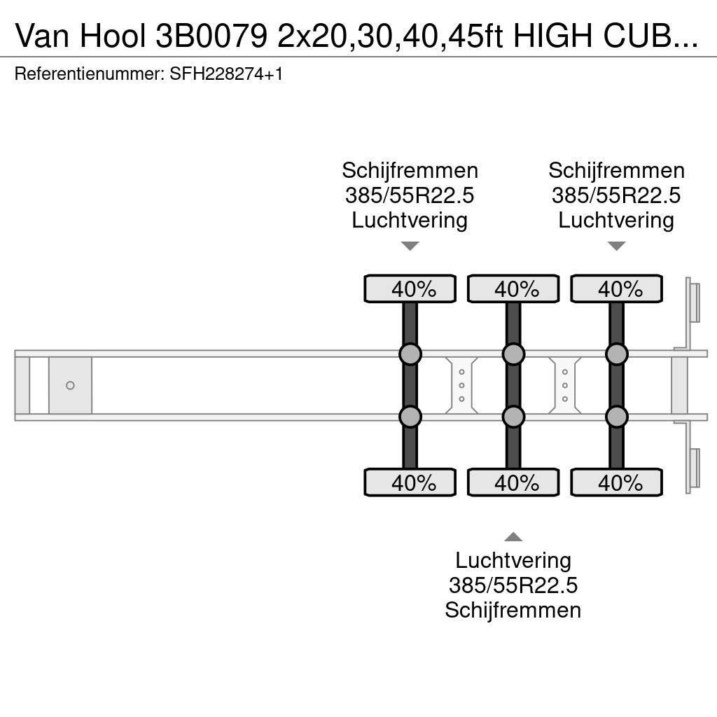 Van Hool 3B0079 2x20,30,40,45ft HIGH CUBE 'CENTRAL FRAME' 貨櫃框架半拖車