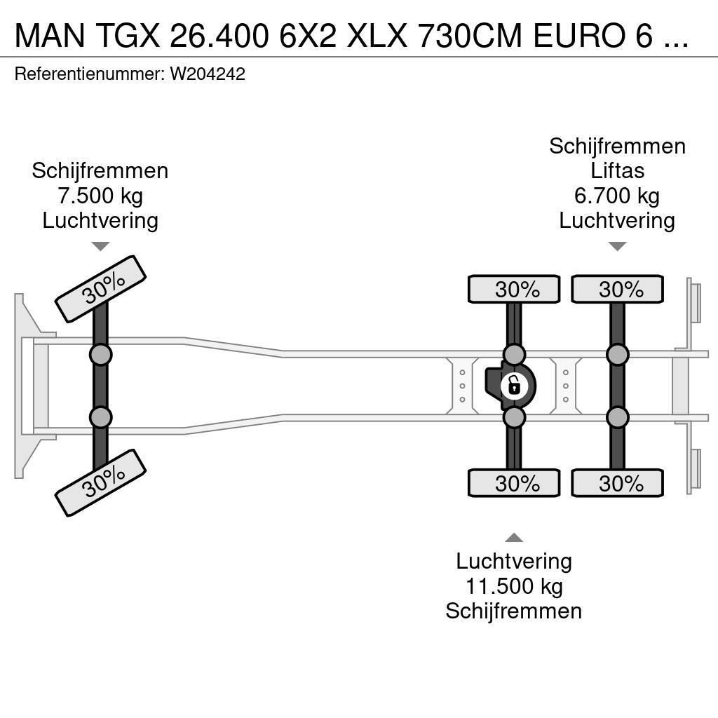 MAN TGX 26.400 6X2 XLX 730CM EURO 6 AHK NL Truck 商用底盤車