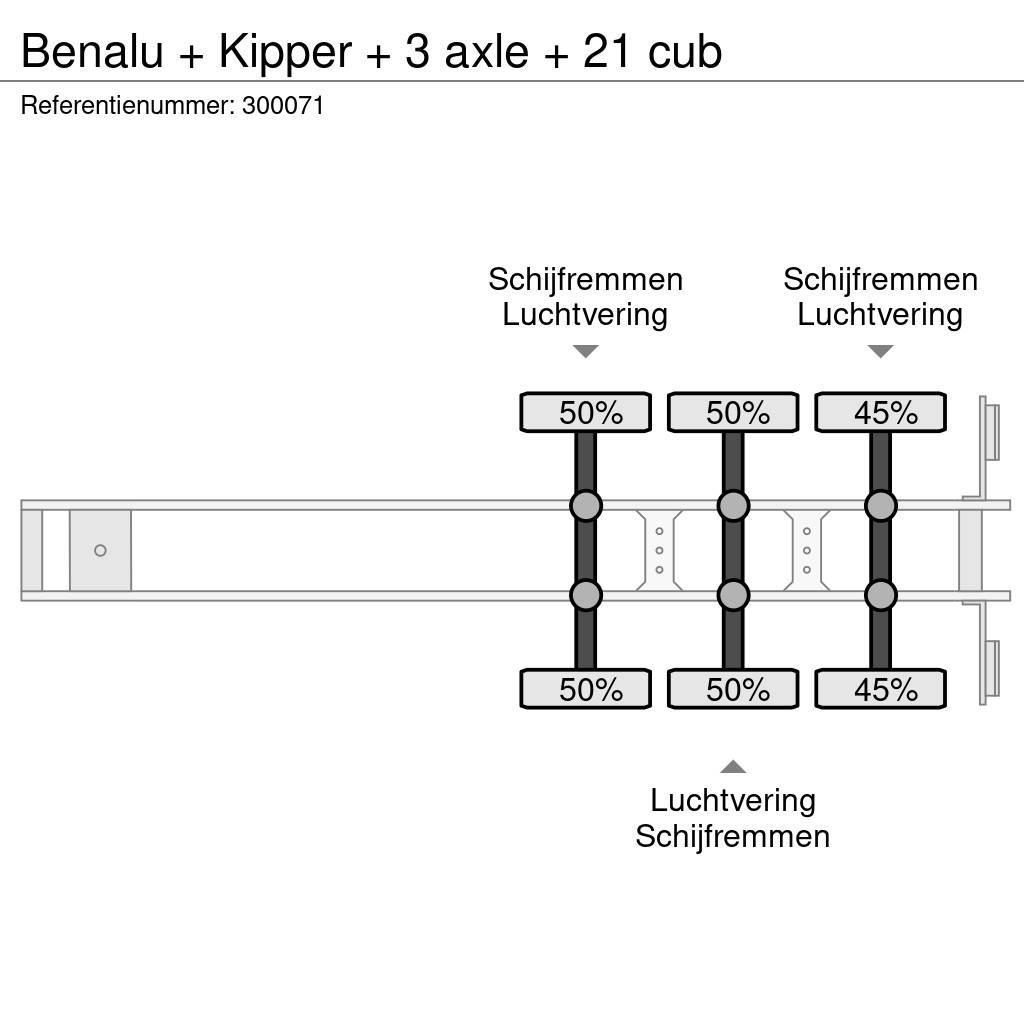 Benalu + Kipper + 3 axle + 21 cub 傾卸式半拖車