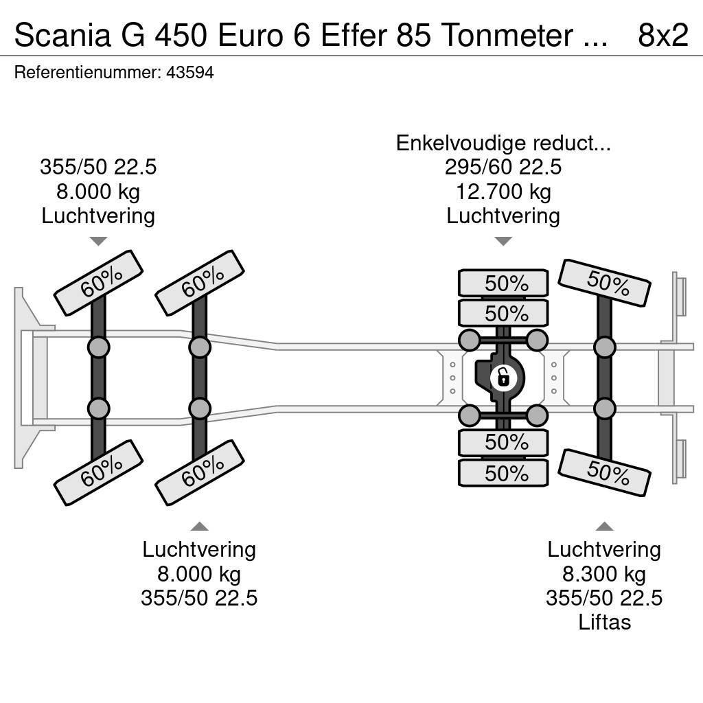 Scania G 450 Euro 6 Effer 85 Tonmeter laadkraan 全路面起重機/吊車