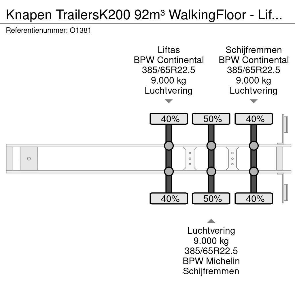 Knapen Trailers K200 92m³ WalkingFloor - LiftAs - Schijfr 自裝卸半拖車