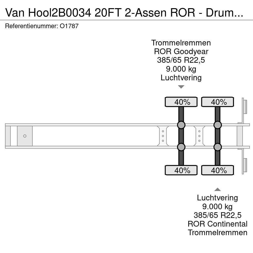 Van Hool 2B0034 20FT 2-Assen ROR - DrumBrakes - Airsuspensi 貨櫃框架半拖車