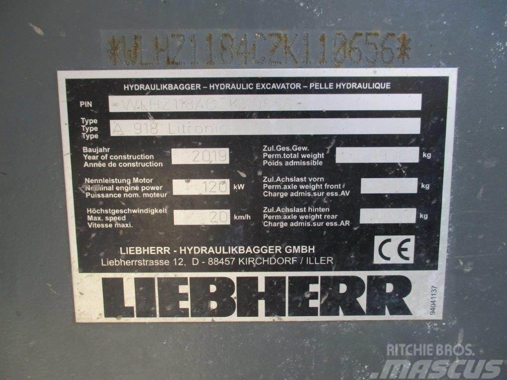 Liebherr A 918 Litronic 旋轉式挖土機/掘鑿機/挖掘機