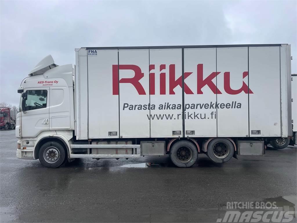 Scania R-500 6x2-4750, 7,5m VAK:n 2-taso kori 貨箱式卡車