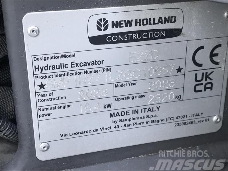 New Holland E22D MINIGRAVER DEMO 小型挖土機/掘鑿機<7t(小型挖掘機)