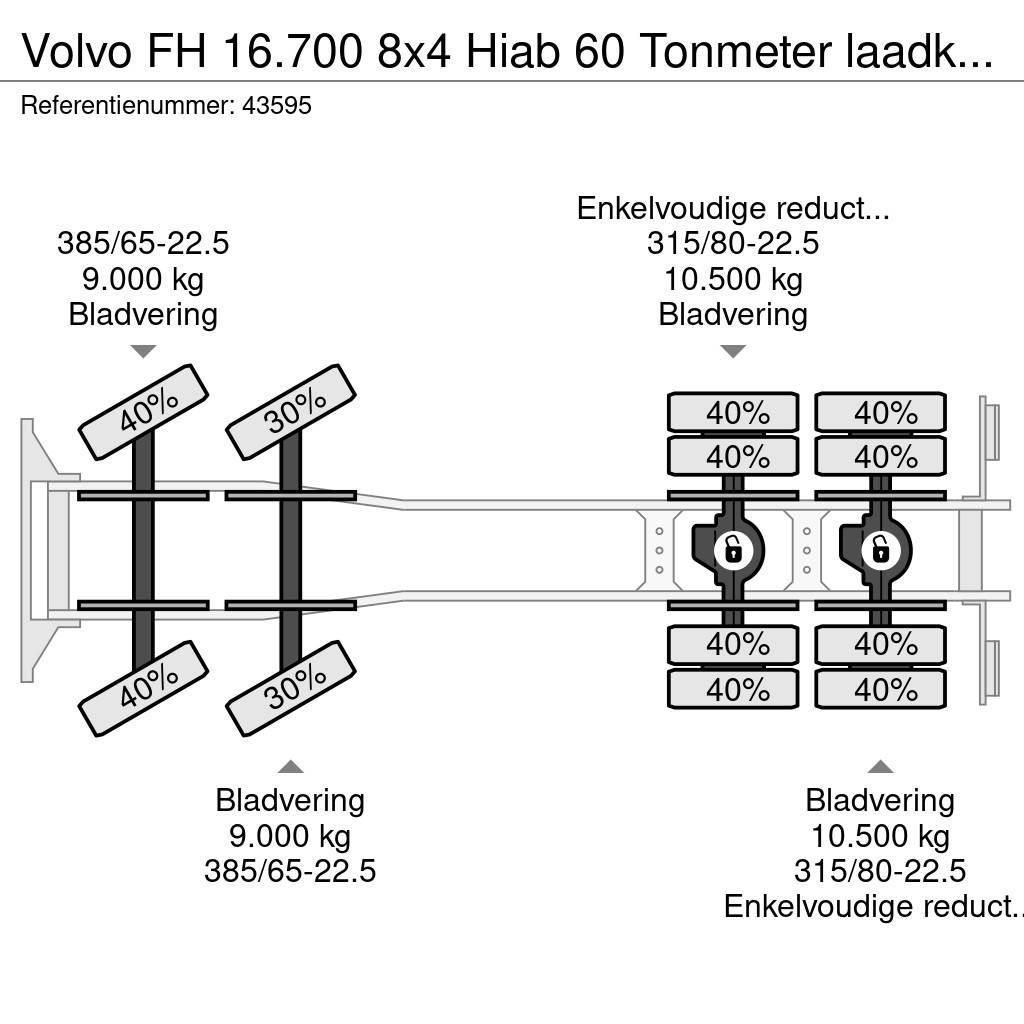 Volvo FH 16.700 8x4 Hiab 60 Tonmeter laadkraan 全路面起重機/吊車